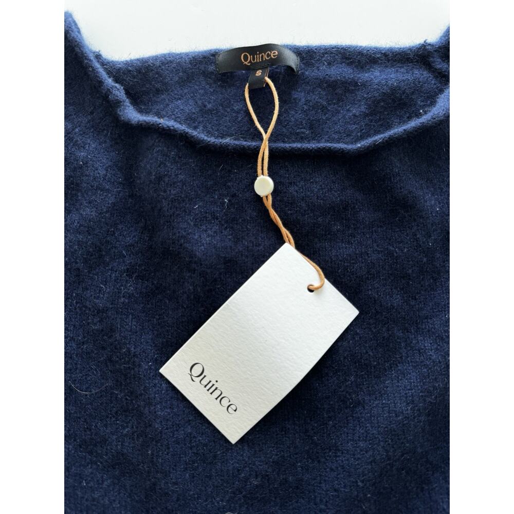 Quince Mongolian Cashmere Boat Neck Sweater Navy Blue Small - Picture 6 of 6